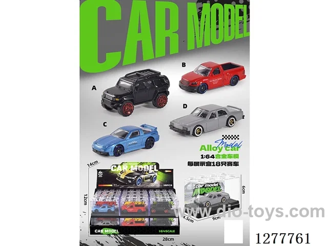 free wheel alloy car 18PCS