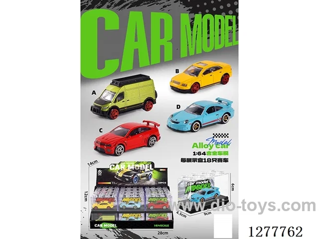 free wheel alloy car 18PCS