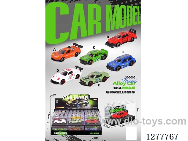 free wheel alloy car 18PCS