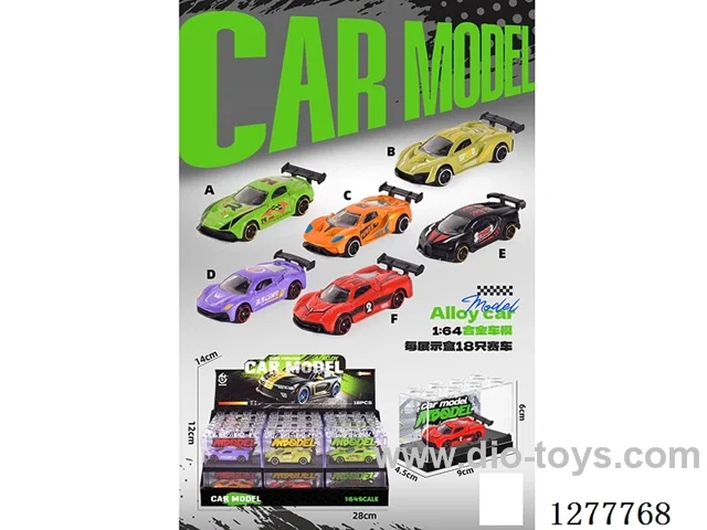 free wheel alloy car 18PCS