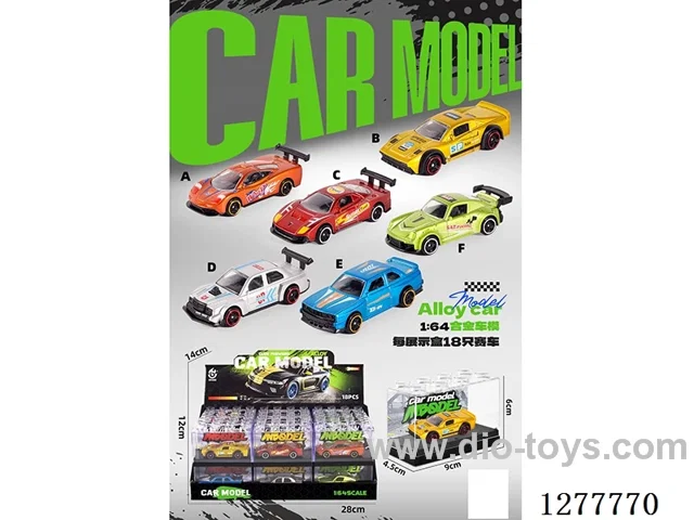 free wheel alloy car 18PCS