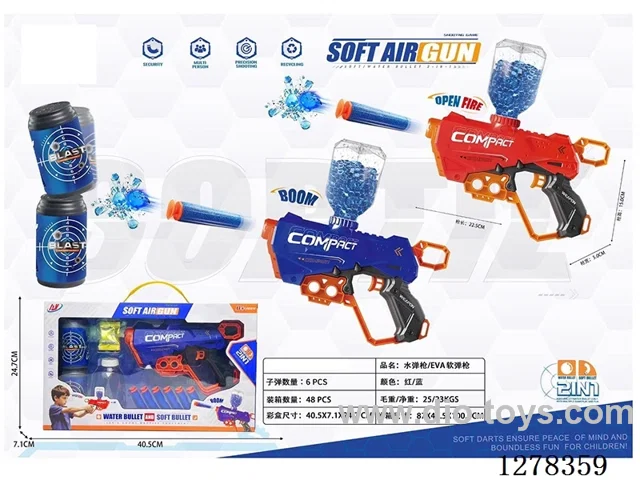 Water bullet gun / EVA Soft bullet Gun (Red & Blue Assortment)