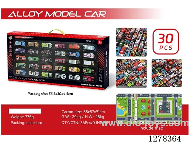 30PCS pull back Alloy Tin Cars (Includes Map)