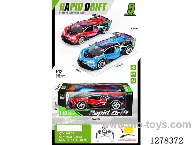 2.4G 1:12 5ch RC Fabric Bugatti with light (Battery Included)