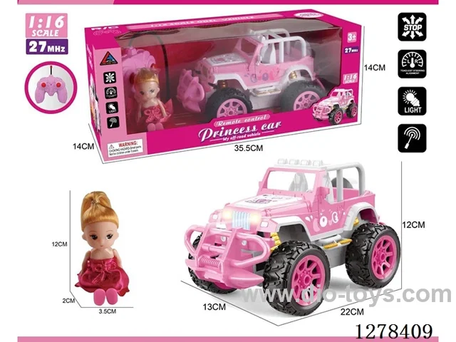 (GCC) 1:16 4ch Pink Off-Road Princess Car (Batteries Not Included)