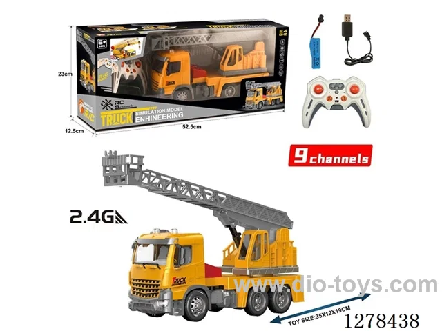 2.4G 9ch RC Aerial Ladder Truck included battery