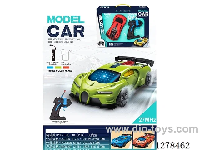 1:20 RC Bugatti with 3D Lights, Pistol-Style Remote Control 27M (Batteries Included)3 colors