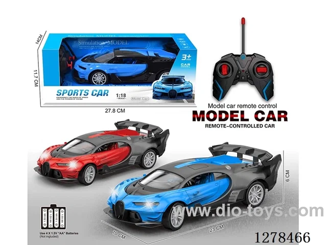 1:18 Bugatti 4ch RC Car with Headlights (Batteries Not Included)2 colors