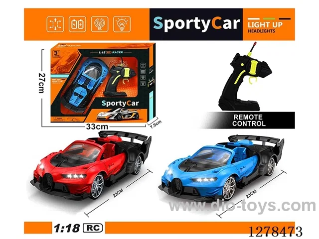 1:18 4ch RC Race Car with Lights (Batteries Not Included)