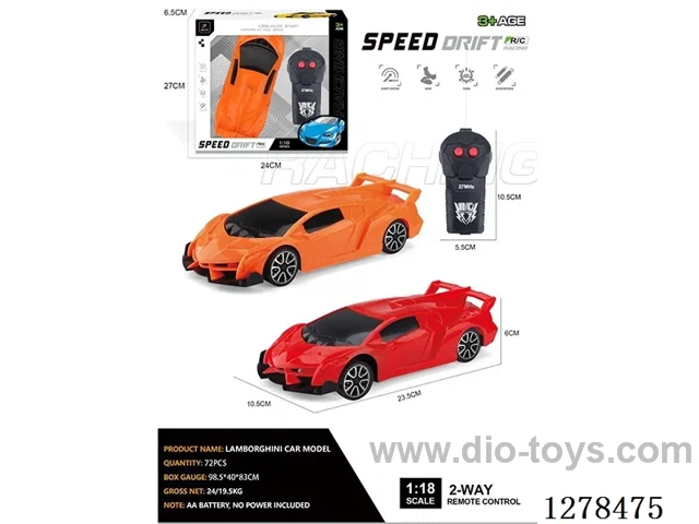 1:18 2ch RC Lamborghini Model (Batteries Not Included) 2 colors