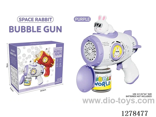 Space Rabbit Bubble Gun (Purple)not included battery
