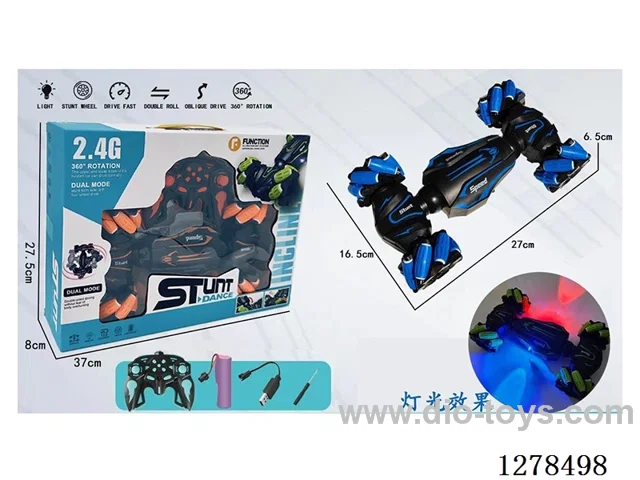 2.4GHz Wireless RC Drift Stunt Car (Rechargeable ,W L/M) 3 colors