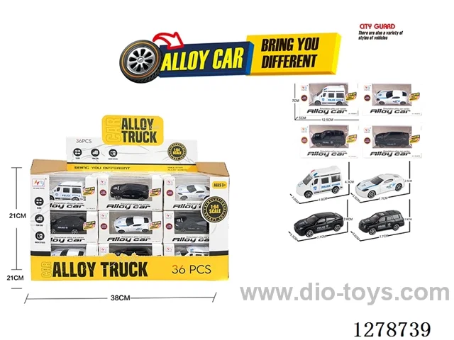 free wheel alloy car 36PCS
