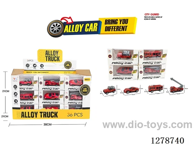 free wheel alloy car 36PCS