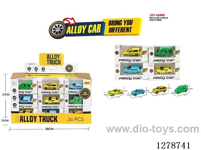 free wheel alloy car 36PCS