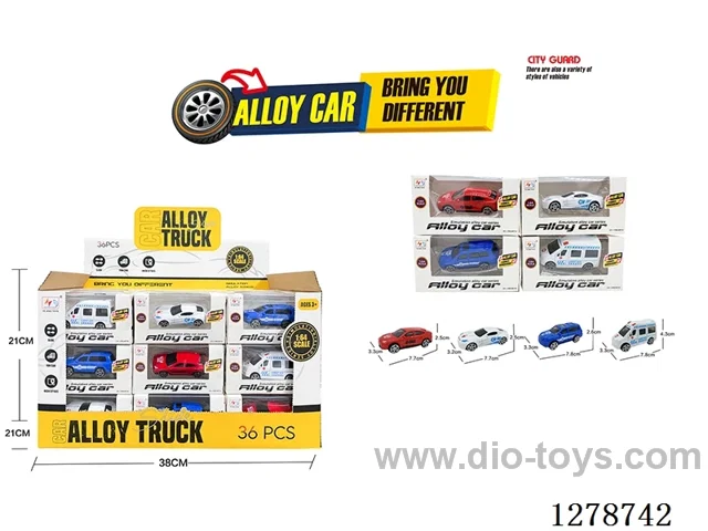 free wheel alloy car 36PCS