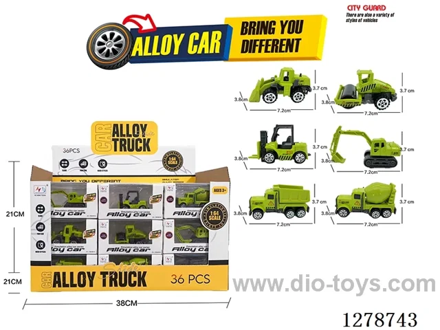 free wheel alloy car 36PCS