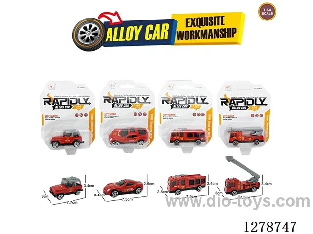 free wheel alloy car 4PCS