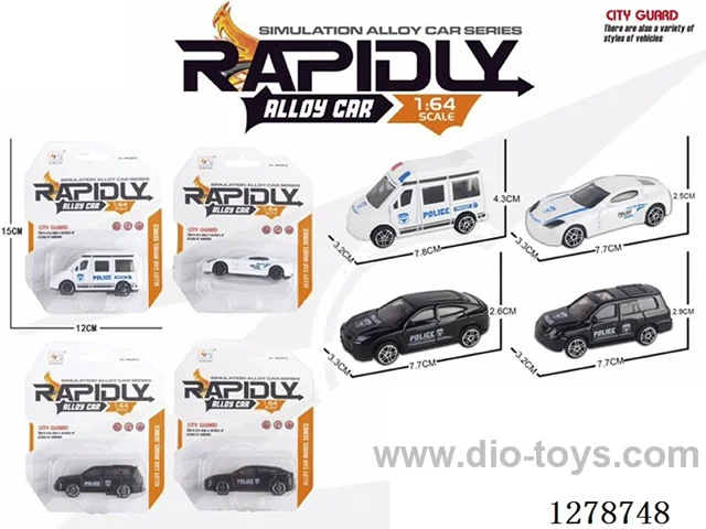 free wheel alloy car 4PCS