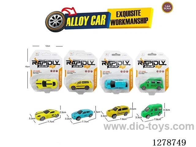 free wheel alloy car 4PCS