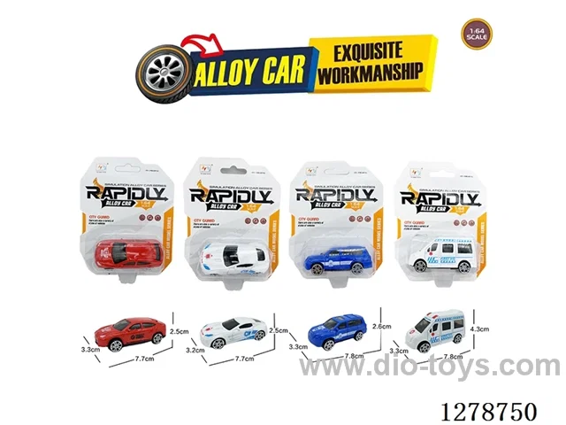 free wheel alloy car 4PCS