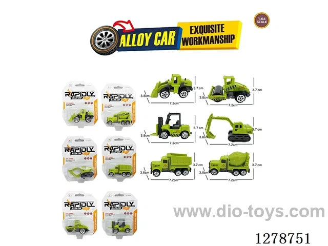 free wheel alloy car 6PCS