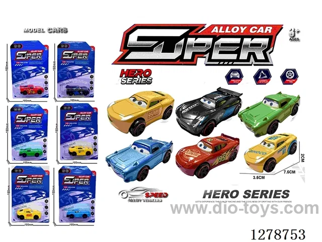 free wheel alloy car 6PCS