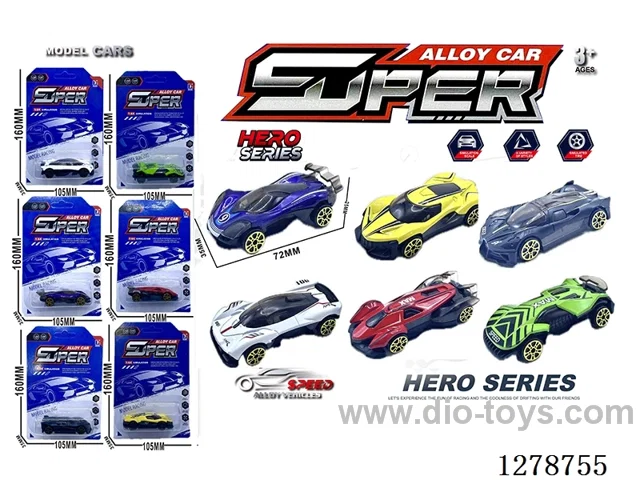 free wheel alloy car 6PCS