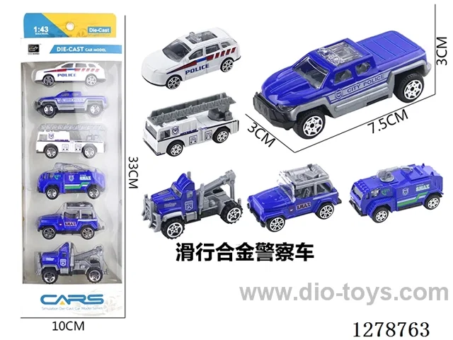 free wheel alloy car 6PCS
