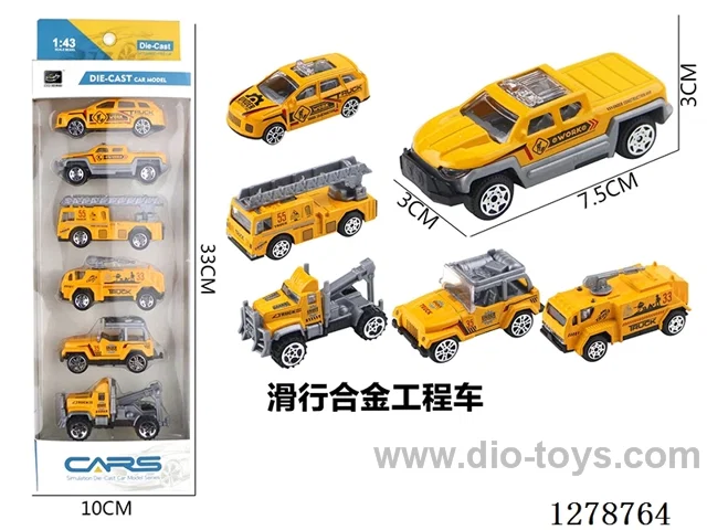 free wheel alloy car 6PCS