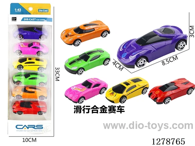free wheel alloy car 6PCS