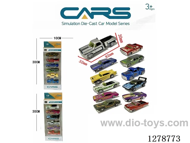 free wheel alloy car 6PCS 12 styles