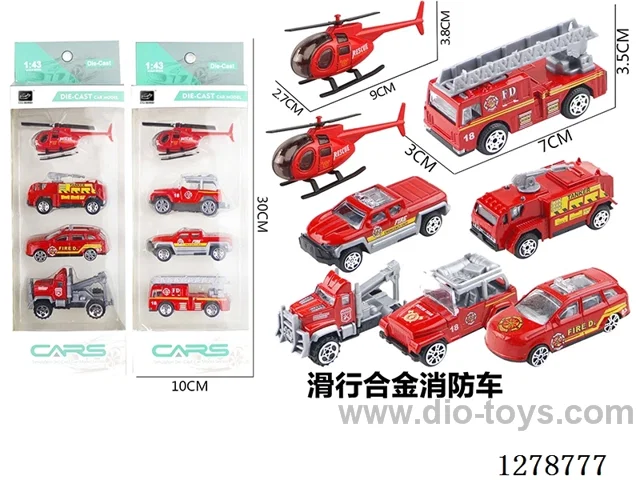 Free Wheel Alloy: 2 Airplanes and 6 Fire Trucks