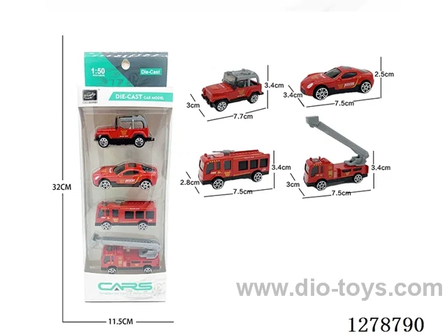 free wheel alloy car 4PCS