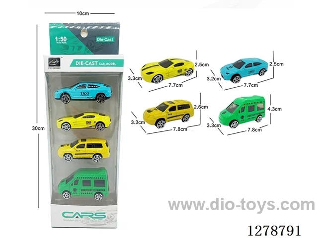 free wheel alloy car 4PCS