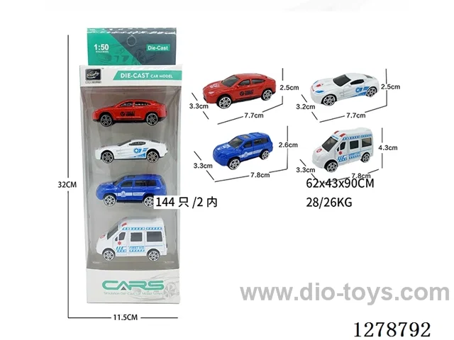free wheel alloy car 4PCS