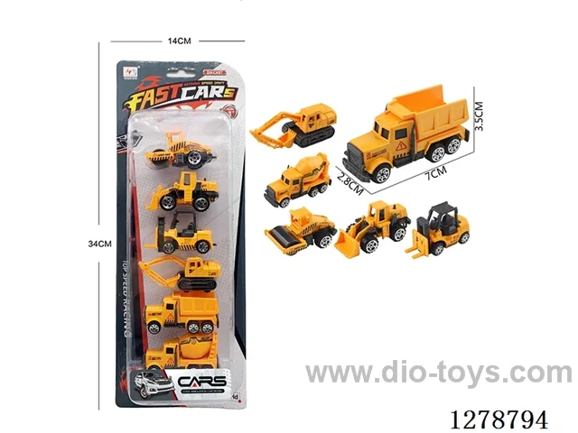 free wheel alloy car 6PCS