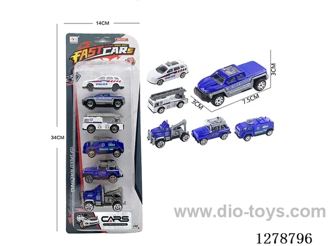 free wheel alloy car 6PCS