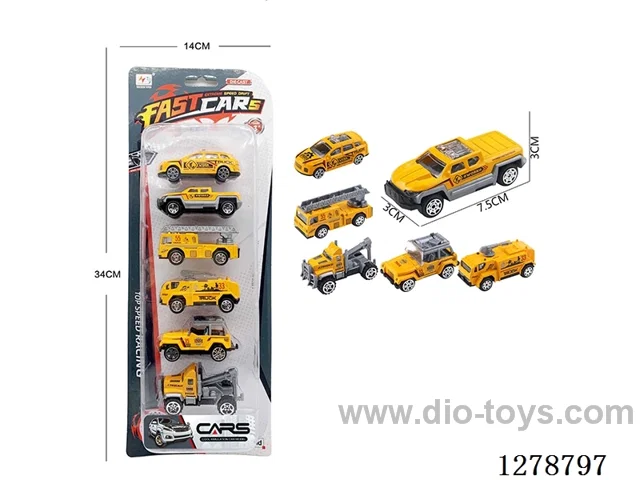 free wheel alloy car 6PCS