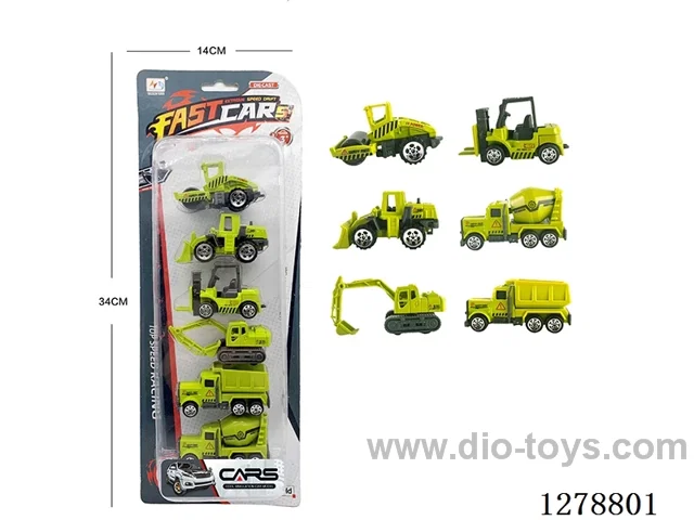 free wheel alloy car 6PCS