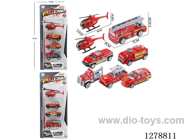 Free Wheel Alloy: 2 Airplanes and 6 Fire Trucks