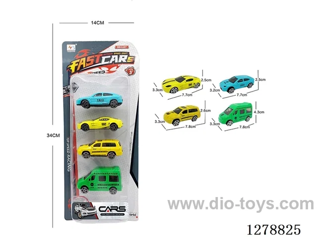 free wheel alloy car 4PCS