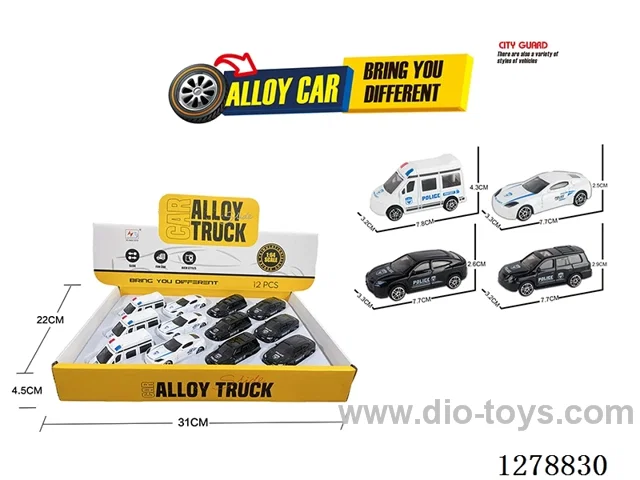 free wheel alloy car 12PCS