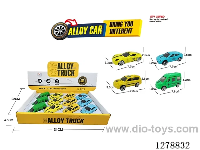 free wheel alloy car 12PCS