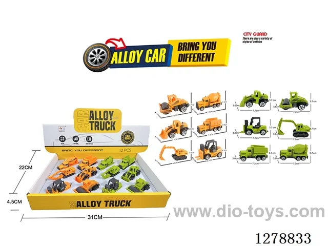 free wheel alloy car 12PCS
