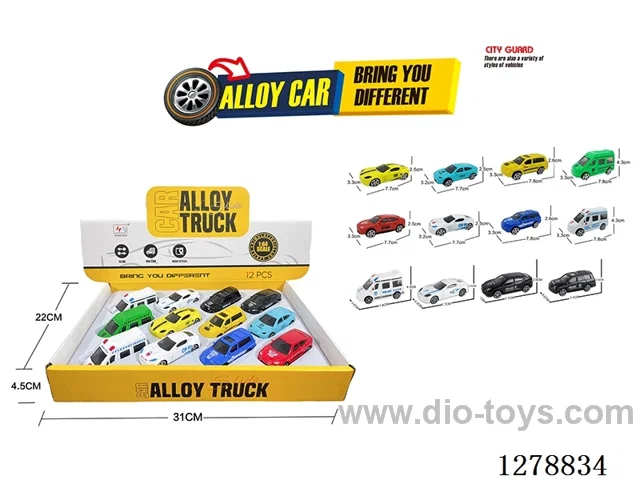 free wheel alloy car 12PCS