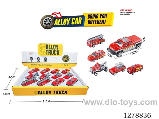 free wheel alloy car 12PCS