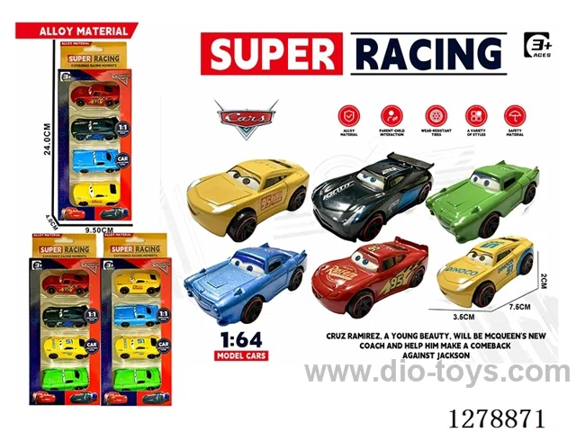 free wheel alloy car 4PCS