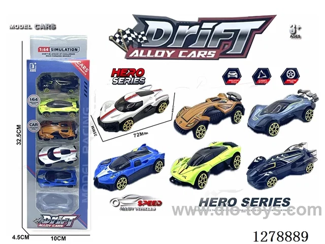 free wheel alloy car 6PCS