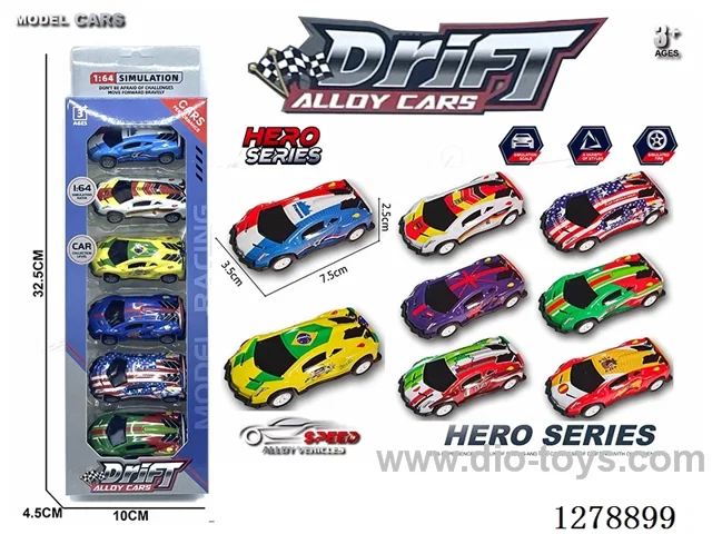 7.5CM pull back tin car 6PCS